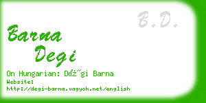 barna degi business card